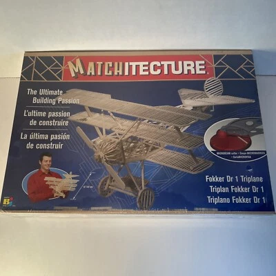 Matchitecture Fokker Dr 1 Triplane Model Kit #6610 Jouets Bojeux 1990s Sealed - Image 1 of 4
