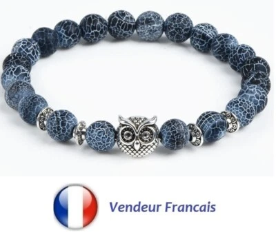 Armband Für Damen Yoga Achat Perle Gebet Eule Buddha Tibetisch Geschenk - Bild 1 von 3