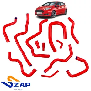 For Ford Fiesta Mk7 ST180 Eco-Boost 1.6 Red Silicone Ancillary Breather Hose Kit - Picture 1 of 15