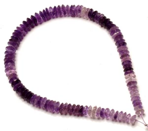 Natürlicher Amethyst Edelstein 6 bis 8 mm Größe Facettiert Deutscher Schliff Perlen 12 Zoll Strang - Bild 1 von 9
