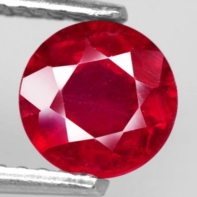 1.40Ct. Natural Gemstone Ruby Top Red Round Madagascar Beautiful Sparkles Color! - Image 1 of 4
