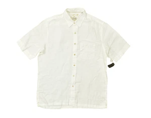 Tasso Elba Island Men's White Linen Short Sleeve Shirt Regular Size S NEW NWT - Picture 1 of 8