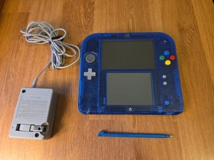 Nintendo 2DS Crystal Blue Pokémon  Transparent Clear Tested Japan Region - Picture 1 of 8
