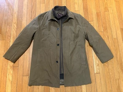 JOHNSON & MURPHY Abrigo Hombre Marrón Claro con Forro Extraíble Talla M ¡Como Nuevo! X21 Foto 1 de 4