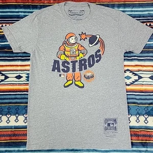 Mitchell & Ness Houston Astros Cooperstown Collection T-Shirt Small Grey GUC - Picture 1 of 7