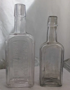 Lot Of 2 Shiloh's Consumption Cure & Kemps Balsam Throat Bottle Wells Leroy N.Y. - Picture 1 of 7