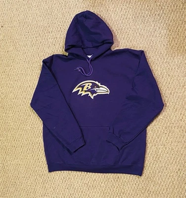Y2K NFL Baltimore Ravens Embroidered Logo Hoodie Mens XL - Image 1 of 4