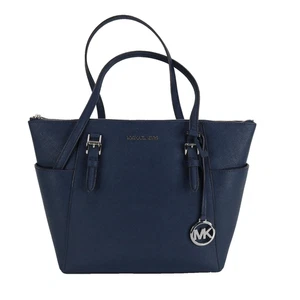 Michael Kors MK Leder Handtasche Tasche Handtasche * blau marine * silber * gebrochener Riemen - Bild 1 von 17