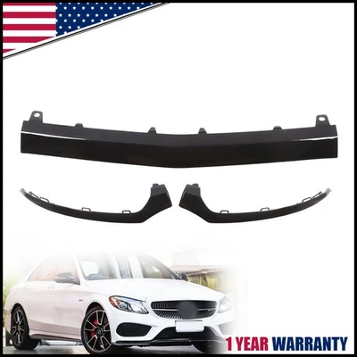 For Mercedes-Benz W205 AMG 2015-2018 Front Bumper Lip Lower Molding Trim Glossy - Image 1 of 4