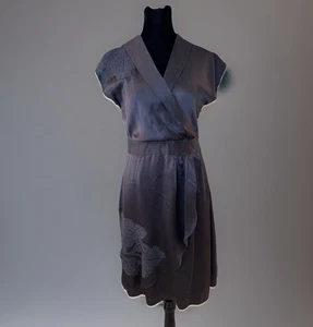 Project Alabama Seidenkleid Gr. 8 Stickerei Retro Y2K Cocktail Party Anthropologie - Bild 1 von 10