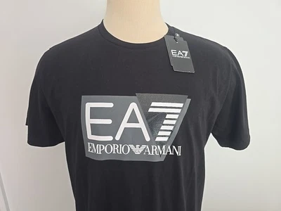 EMPORIO ARMANI EA7 NEW MEN'S BLACK T-SHIRT SIZE XL - Image 1 of 4