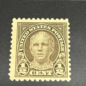 USA Briefmarke #551 1925 1/2c Nathan Hale olivbraun postfrisch NH sehr schön - Bild 1 von 2
