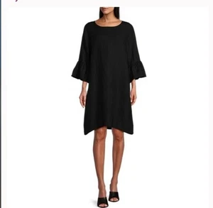 NWT Bryn Walker Phryne Dress Sz Med in Black Made in USA Linen Org $203 - Picture 1 of 9