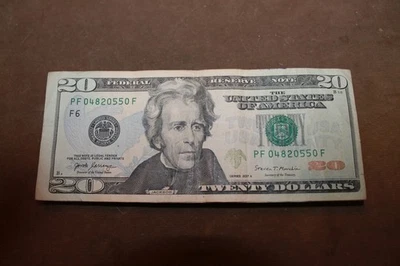 ERROR ! $20 Dollar Bill USD Misaligned Miscut 2017A - Image 1 of 4