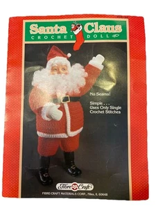 Fibre Craft Santa Claus Doll Crochet Pattern Leaflet Christmas Vtg 1986 - Picture 1 of 6