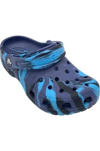 Crocs Kid's Unisex Classic Marbled Tie-Dye Clog Navy/Multi - Picture 1 of 3