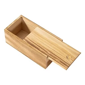 Wooden Storage Box with Slide Lid 7.8'' x 3.9'' x 3.1'', Vintage Wood Storage - Picture 1 of 8