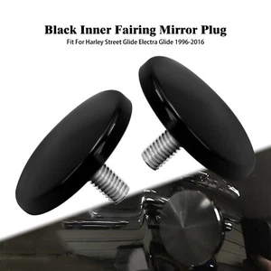 Black Inner Fairing Mirror Mount Hole Blanking Plug Fit For Harley Batwing Glide - Picture 1 of 12