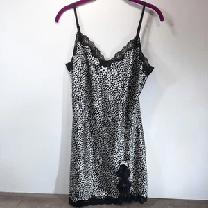Victoria's Secret Large Babydoll Teddy Short Negligee chemise Black White Leopar - Picture 1 of 5