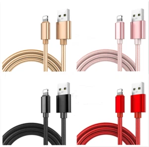 For iPhone Charger Cable Heavy Duty Braided USB Charging Lead Data Sync 1M 2M 3M - Picture 1 of 14