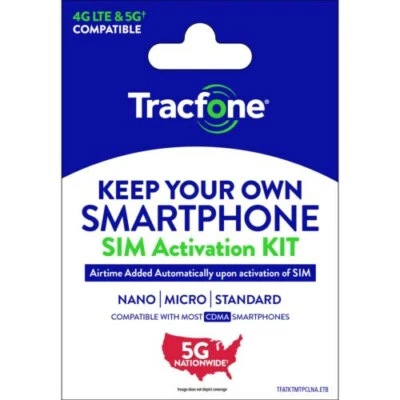 TRACFONE  TRIPLE SIM MINI 2FF MICRO 3FF NANO 4FF • GSM 4G LTE 5G - Image 1 of 4