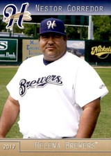 2017 Helena Brewers Grandstand 7 Nestor Corredor Venezuela Manager Baseball Card