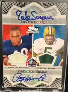 2007 Topps Performance HOF Gale Sayers Paul Hornung 3/10 - Picture 1 of 2