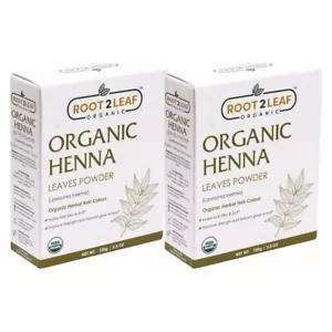 100g Henna Leaf Powder for Natural Hair Color | Pack of 2 by Root2Leaf Organic - Picture 1 of 8