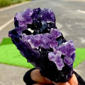 329G Rare transparent purple cubic fluorite mineral crystal sample/China - Picture 1 of 20