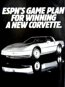"Chevrolet Corvette 1985 ESPN vintage concurso anuncio impreso original 8,5 x 11" - Imagen 1 de 6