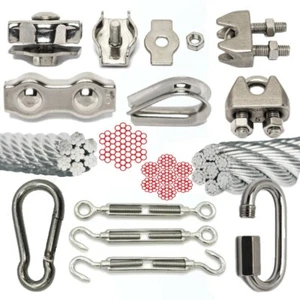 Drahtseil Edelstahl Seil VA4 Klemme Spannschloss Karabiner Simplex - Bild 1 von 43