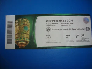 2014 Ticket DFB Pokalfinale FC Bayern München BVB Dortmund Eintrittskarte - Bild 1 von 2
