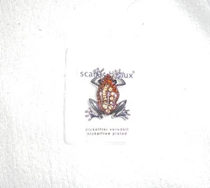 Brosche, Frosch, bernstein, rhodium, silber, Garten, Teich - Bild 1 von 1