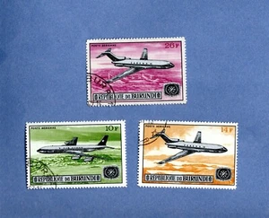 BURUNDI GEBRAUCHTE FLUGZEUG BRIEFMARKEN - Bild 1 von 1