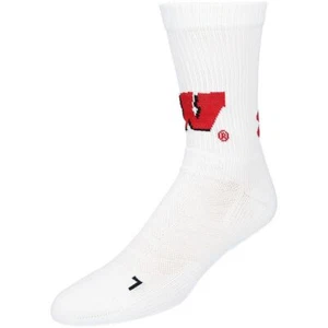 NIP Under Armour Men's White Wisconsin Badgers Unrivaled Crew Socks M - Picture 1 of 3