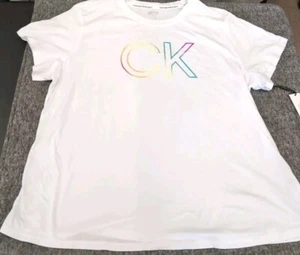 Calvin Klein Womens Performance Plus Size Logo Letter Graphic T Shirt Sz 3X-NWT - Picture 1 of 3
