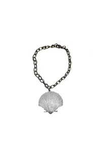 g24 Sea Shell   Pewter on a Antique Bronze chain Anklet Bracelet - Picture 1 of 1