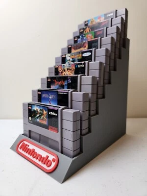 Soporte de exhibición de nueve cartuchos para Nintendo SNES, soporte impreso en 3D Foto 1 de 4