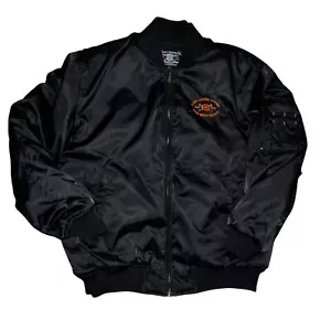 Vintage official G-Unit 50 Cent Nylon black orange puffer coat men sz large y2k - Picture 1 of 10