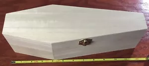 Large 12 Inch Halloween Coffin Box, Fillable Hinged Box for Halloween Décor, - Picture 1 of 7