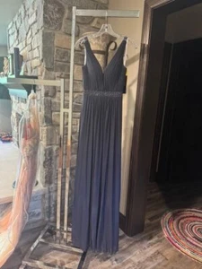 Sherri Hill 50760 Navy Blue Gala Cruise Gown Dress sz 0 NWT SALE!! - Picture 1 of 7