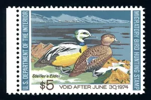 #RW40, $5.00 Steller's Eider, Superb-OG-NH, 2006 PSE (grade 98-nh), SMQ is $120 - Picture 1 of 1