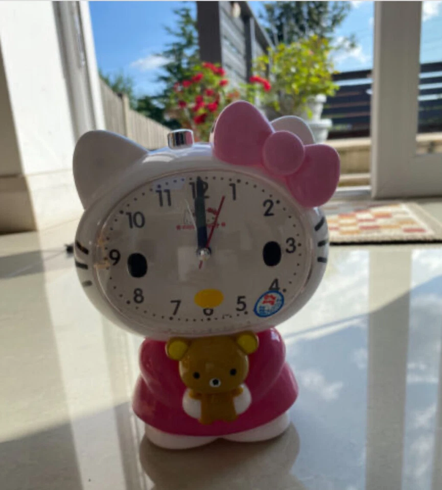Hello Kitty Alarm Clock Bedroom Night Light Kids Christmas Gift Cute Birthday UK - Image 1 of 1
