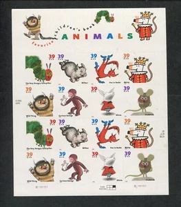 US 39¢ Favorite Children’s Book Animals Postage Stamps #3987-94 MNH Full Sheet - Picture 1 of 1