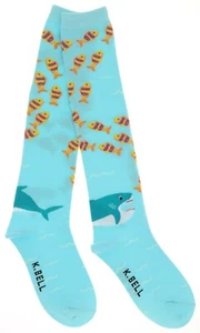 Calcetines hasta la rodilla para mujer K. Bell para nadar con el tiburón Ocean Sea Life 60 % algodón  - Imagen 1 de 6