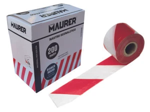 Nastro Segnaletico Per Lavori Stradali Colore Bianco-Rosso Tipo Strada 200 Mt - Foto 1 di 1