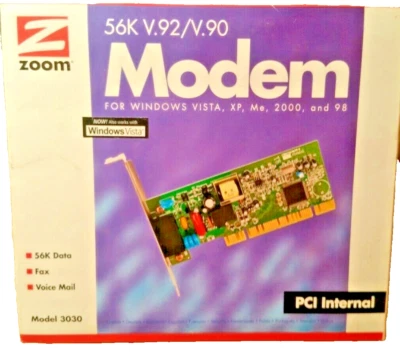 ZOOM Modem 3030, 56K V.92/V.90 PCI INTERNAL Modem - Image 1 of 4