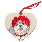 Shih Tzu Porcelain Valentine's Day Heart Ornament Pet Gift