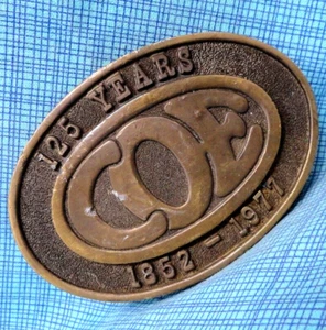 COE Mfg Co Belt Buckle 125 Year Pioneers of Plywood Veneer Vtg 1977 Adezy.TAZ335 - Picture 1 of 8