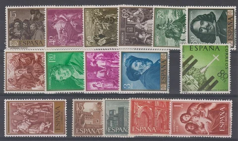 SPAIN - ESPAÑA - YEAR 1959 COMPLETE YEAR SET MINT MNH STAMPS Cover